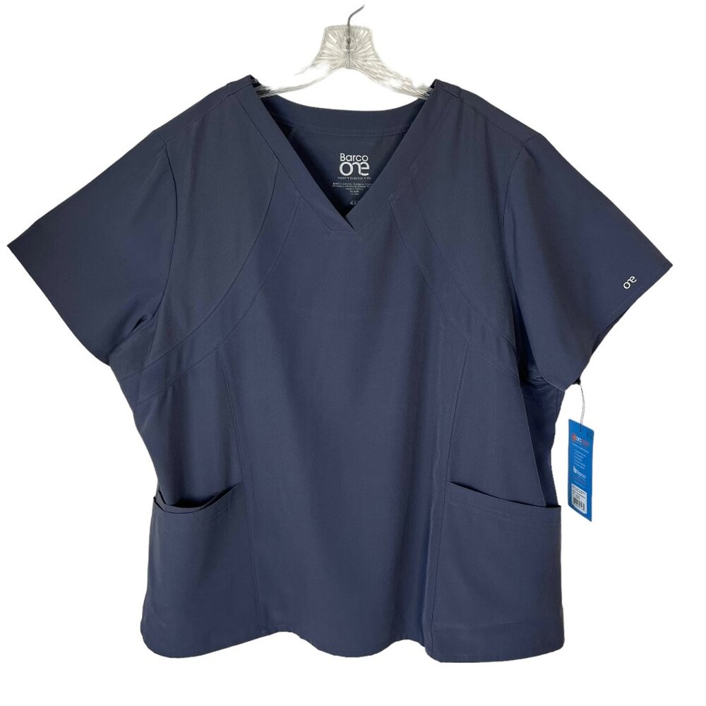 Barco One Scrub Top Womens‎ Size 4XL Blue Granite New